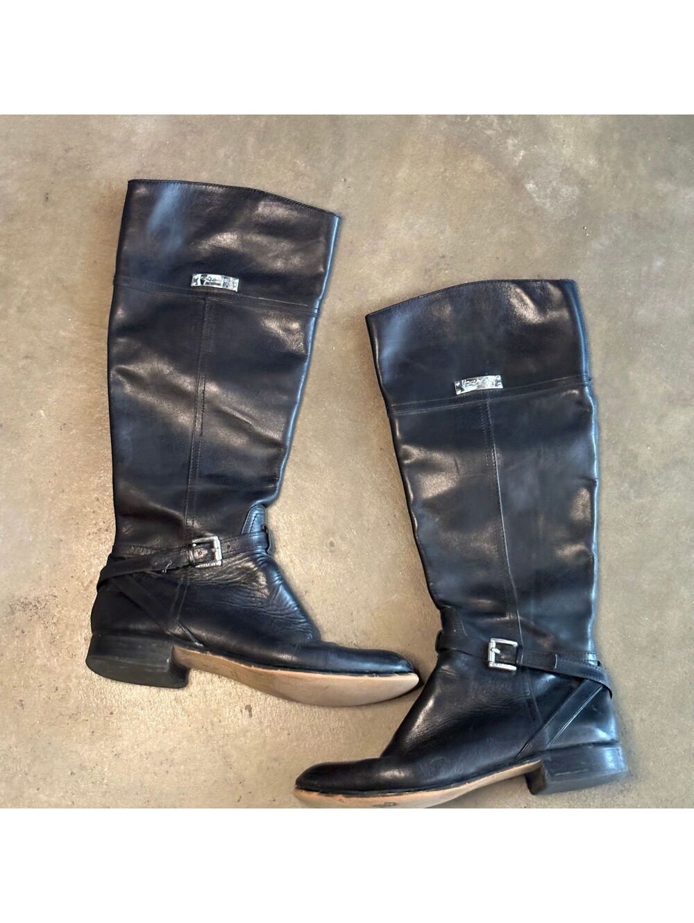 Coach Women Sz 8 Black Leather Knee-High Boots